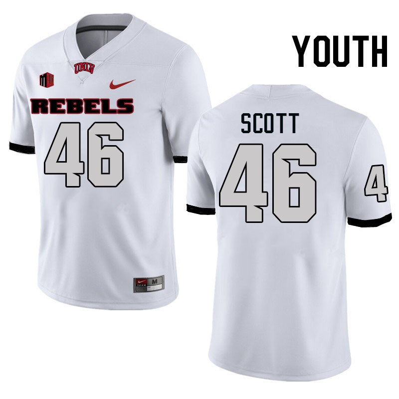 Youth #46 Brennon Scott UNLV Rebels College Football Jerseys Stitched-White